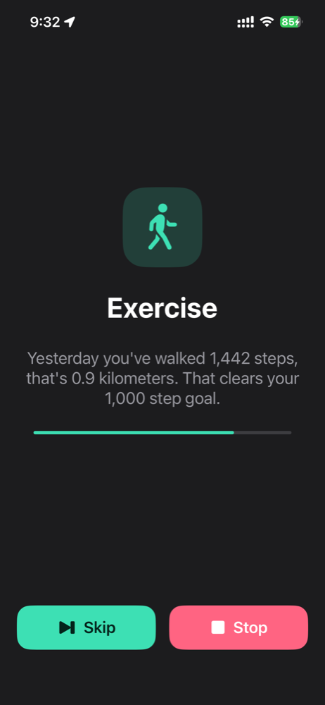 Steps and exercise
