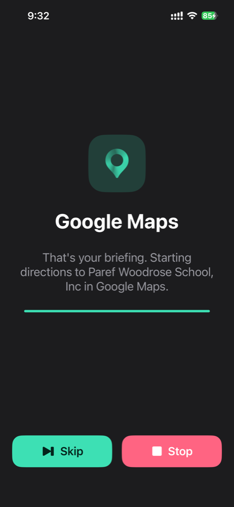 Navigation after the briefing